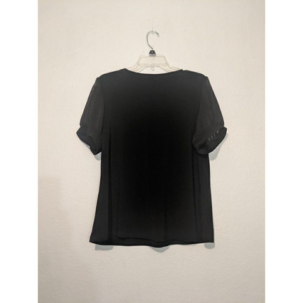 Zero‎ 2 Eight Black Blouse, Vintage-inspired Lace Applique Collar Size L - Picture 3 of 12